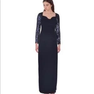 Ralph Lauren Sequin Long Sleeve Gown